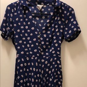 Blue Daisy Print Dress